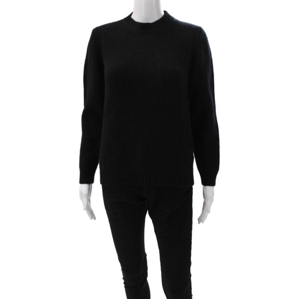 Belstaff Womens Black Wool Blend Crew Neck Pullover Long Sleeve Size L